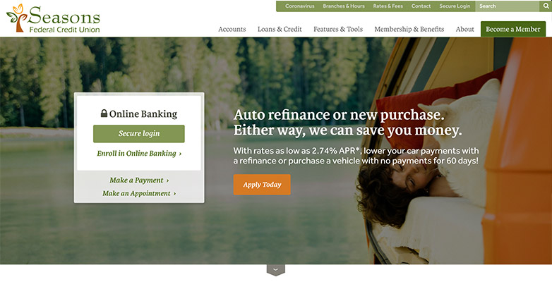 Bank website design - Season