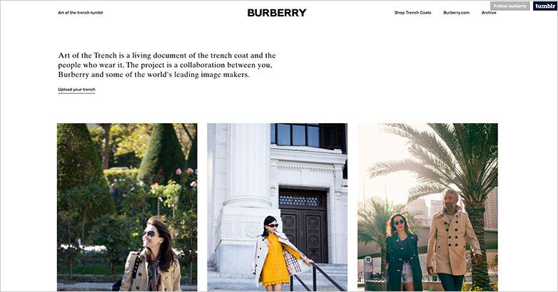 Burberry luxury brand content marketing campaign
