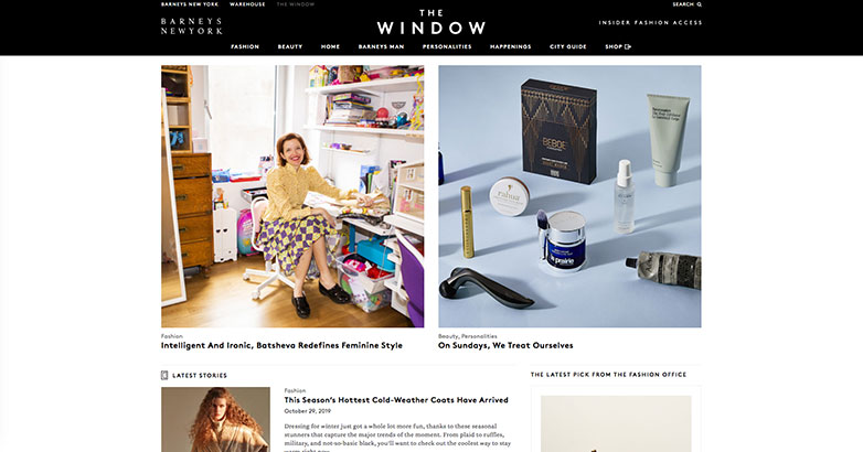 Barneys luxury brand content marketing campaign: The Window 