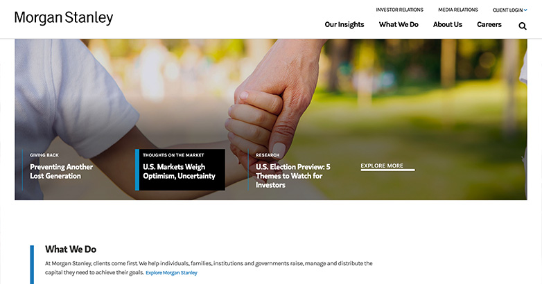 Morgan Stanley Financial Services Website Design