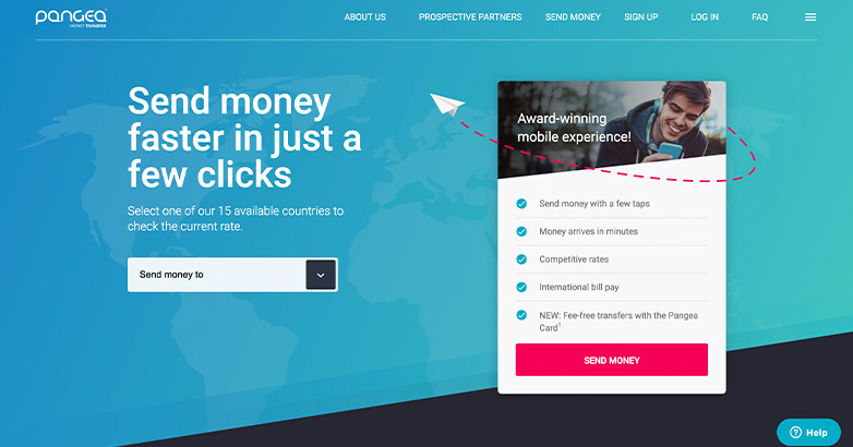 Pangea Money Transfer Financial Services Website Design