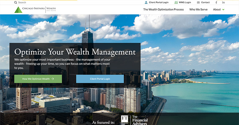 financial advisor website design for chiacgo partners