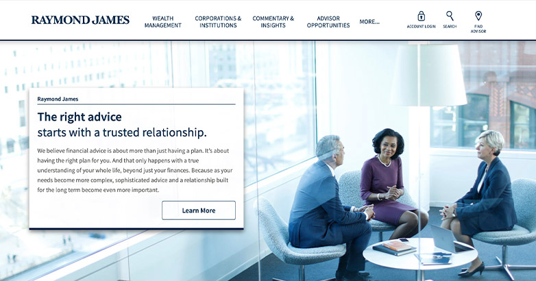 raymond james financial advisors website design