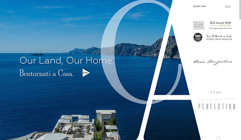 Casa Angelina's website showcases their property with stunning photography.