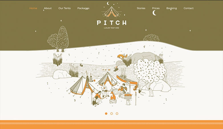 The website design of Pitch sets it apart from more traditional luxury travel websites.