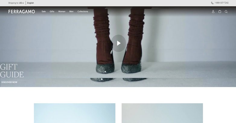 Salvatore Ferragamo's website uses some stunning visuals.