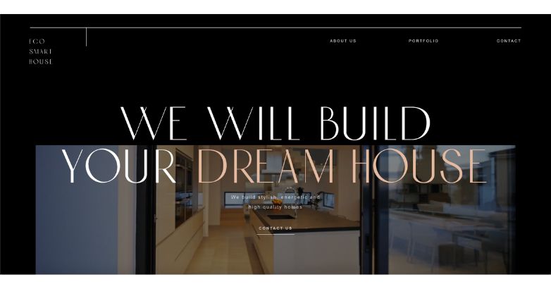 Eco Smart House's promise to build dream homes displayed on a sleek and contemporary website interface.