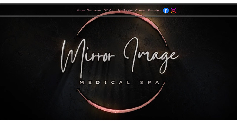 The Mirror Image Med Spa with high-quality images, clear service descriptions, user-friendly navigation menu and professionalism design