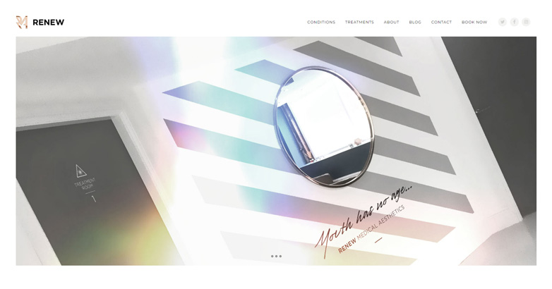 The Renew Medical Aesthetics website with modern and professionalism design