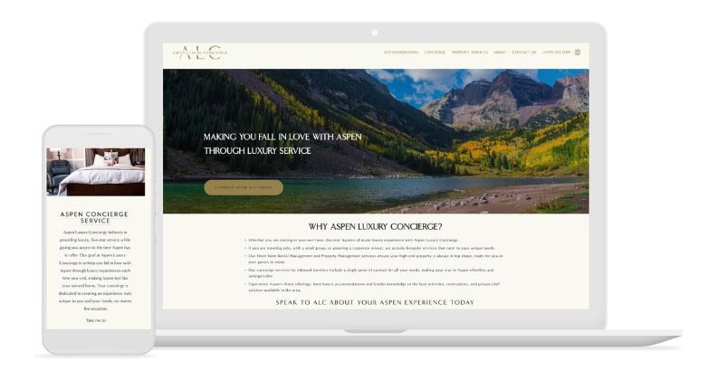 Travel marketing example of Aspen Luxury Concierge
