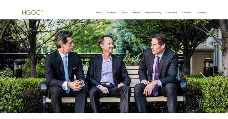 HGGC's website showcases a clean and visually pleasing design with stacked images.