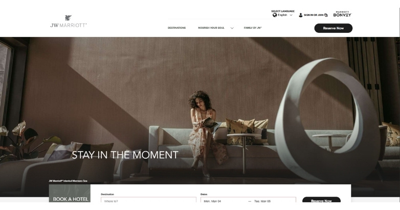 Luxury hotel website design optimized to improve advertising conversions and direct bookings
